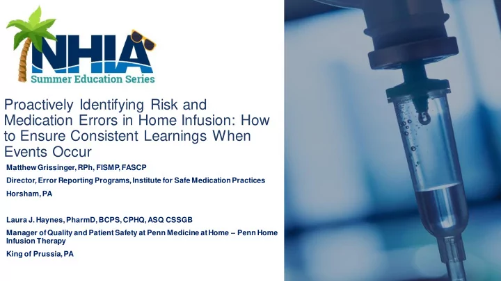 proactively identifying risk and medication errors in