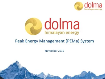Peak Energy Management (PEMa) System  November 2019 Demand-Supply  2018 Daily Demand/Supply