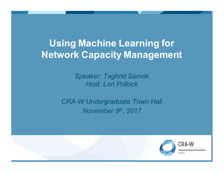 using machine learning for network capacity management