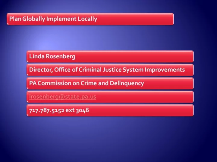 pccd is statutorily created as the justice planning