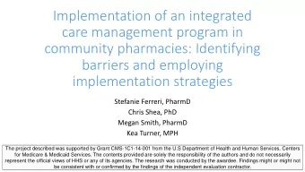 Implementation of an integrated  care management program in  community pharmacies: Identifying