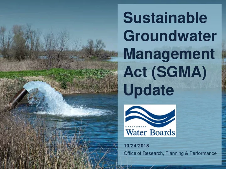 sustainable groundwater management act sgma update