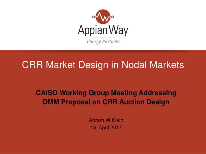 crr market design in nodal markets