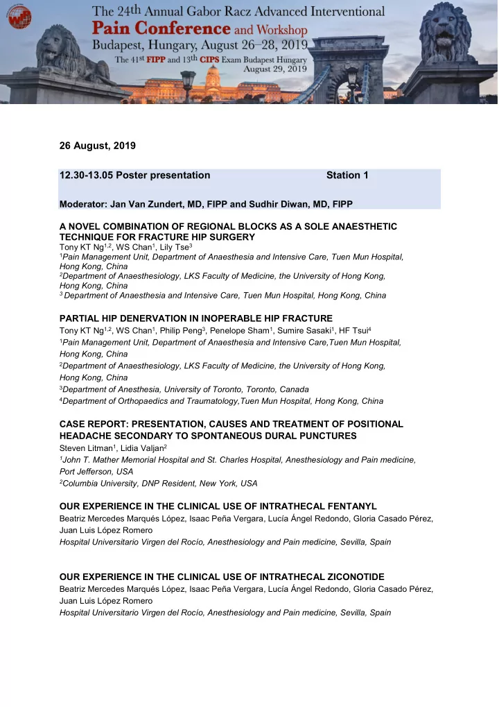 26 august 2019 12 30 13 05 poster presentation station 1