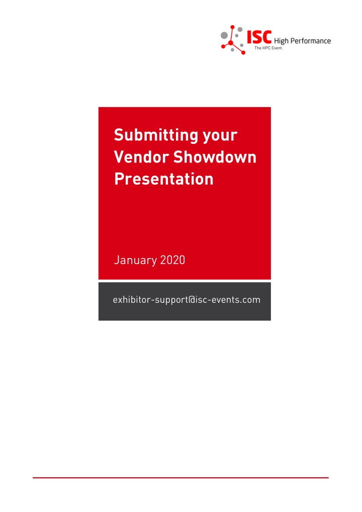 submitting your vendor showdown presentation