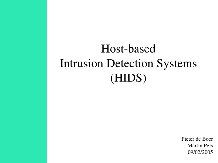host based intrusion detection systems hids