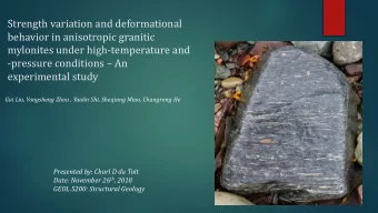 mylonites under high-temperature and -pressure conditions  An  experimental study  Gui Liu,