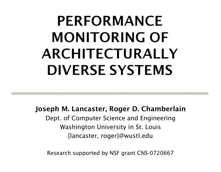 joseph m lancaster roger d chamberlain