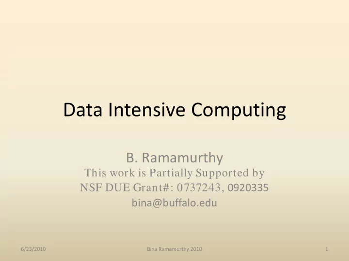 data intensive computing