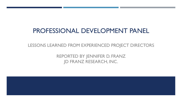 professional development panel