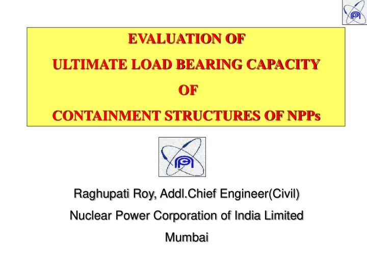 evaluation of ultimate load bearing capacity of