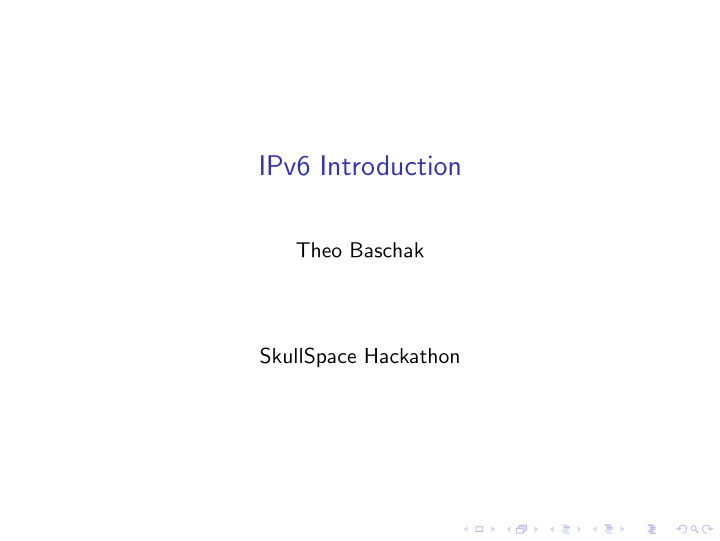 ipv6 introduction
