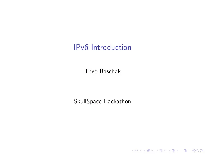 ipv6 introduction