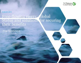 Free-flowing rivers: Global  Status and solutions for securing  their benefits  Jorge Gastelumendi