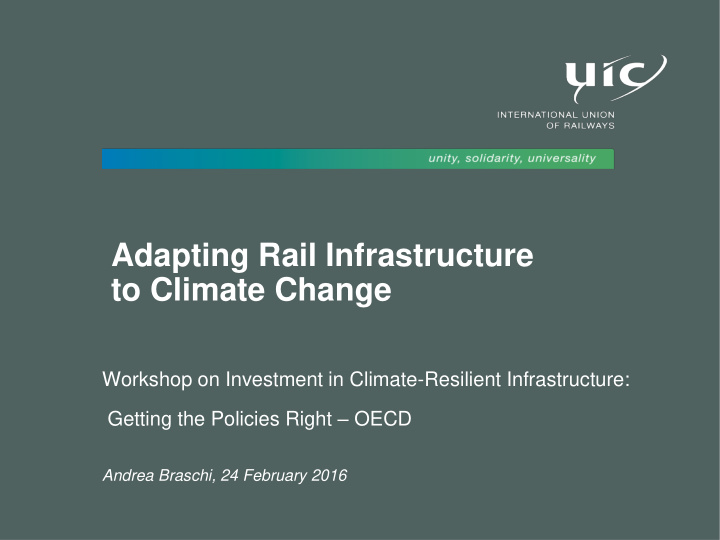 adapting rail infrastructure to climate change