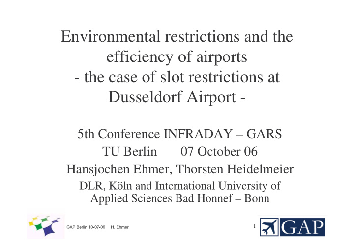 environmental restrictions and the efficiency of airports