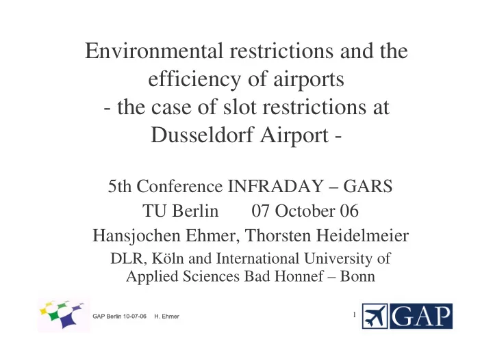 environmental restrictions and the efficiency of airports