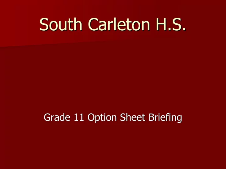 south carleton h s