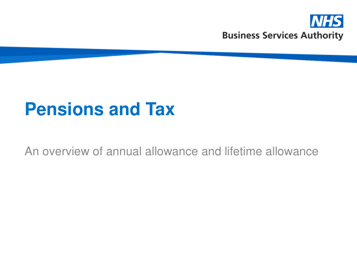 pensions and tax