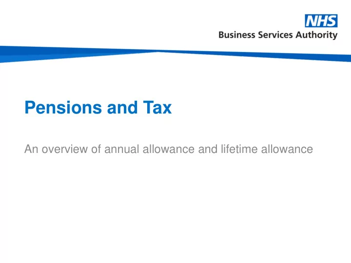 pensions and tax