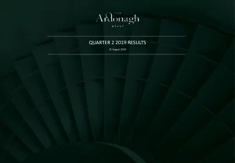 QUARTER 2 2019 RESULTS  21 August 2019  8 April 2019  Disclaimer This presentation (the
