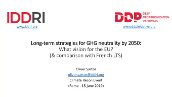 Long-term strategies for GHG neutrality by 2050:  What vision for the EU?  (&amp; comparison with