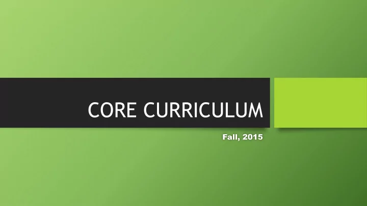 core curriculum