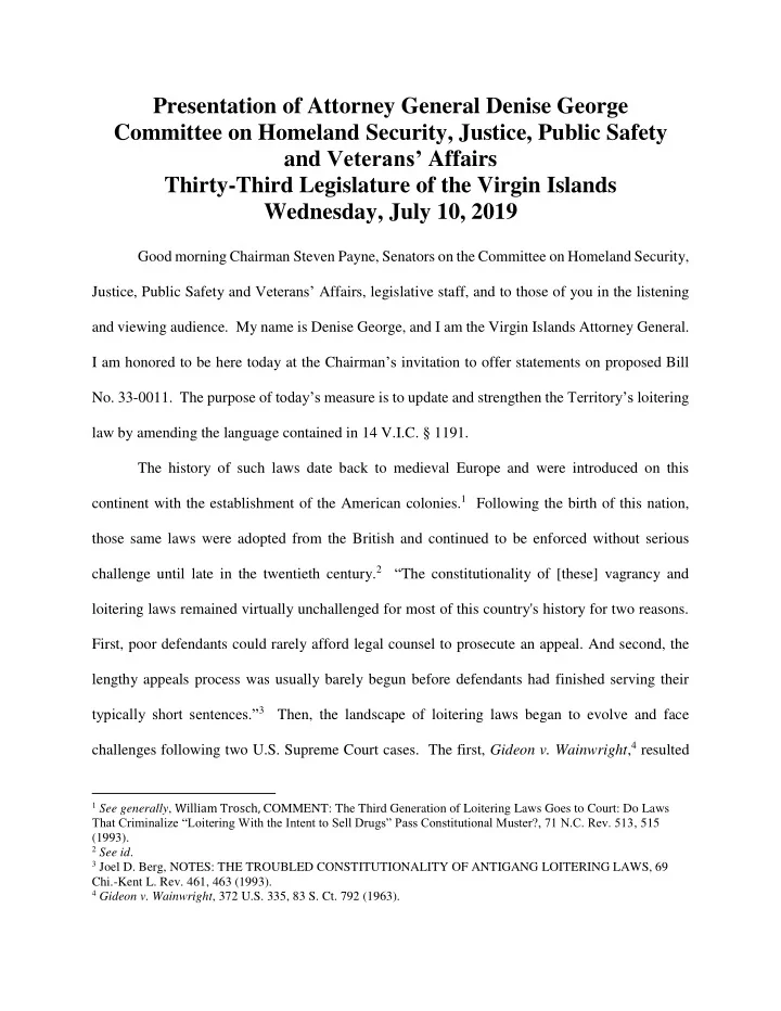 presentation of attorney general denise george committee