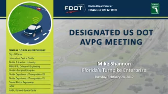 DESIGNATED US DOT  AVPG MEETING  CENTRAL FLORIDA AV PARTNERSHIP  City of Orlando  University of