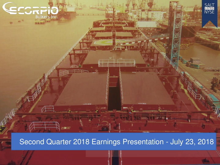 second quarter 2018 earnings presentation july 23 2018