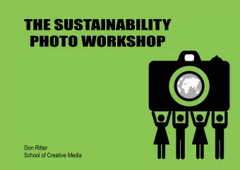 Don Ritter  School of Creative Media  sustainability  noun  1. the ability to be sustained,