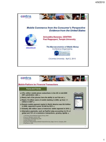 4/9/2010  Mobile Commerce from the Consumers Perspective  Evidence from the United States