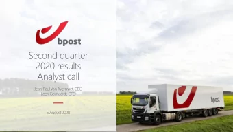 Second quarter  2020 results  Analyst call  Jean-Paul V  an Avermaet, CEO  Leen Geirnaerdt, CFO  5