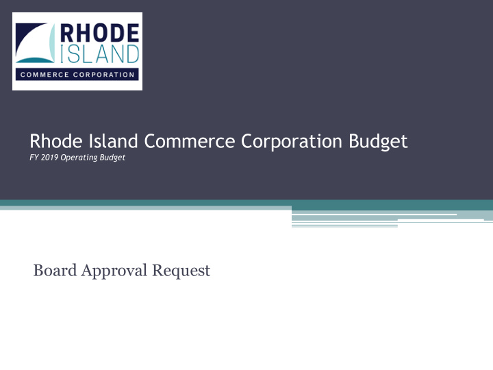 rhode island commerce corporation budget