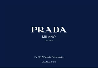 FY 2017 Results Presentation Milan, March 9 th 2018  Agenda  Presentation  14:00  14:30 Patrizio