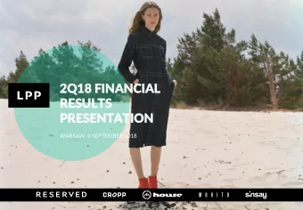 RE  RESUL  SULTS  TS  PR  PRESENTA  ESENTATION  TION  WARSAW, 4 SEPTEMBER 2018  Disclaimer  This