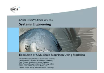 Systems Engineering  Execution of UML State Machines Using Modelica  Wladimir Schamai (EADS