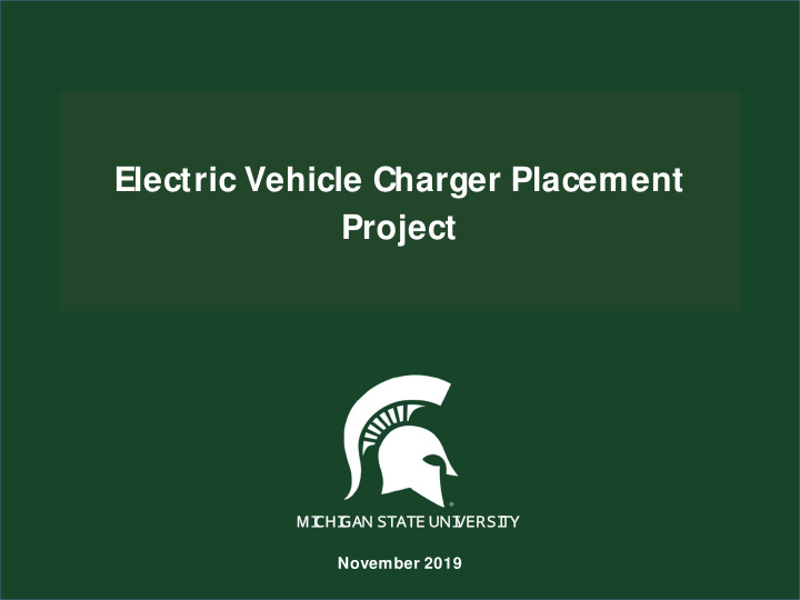 electric vehicle charger placement project