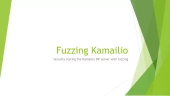 Fuzzing Kamailio  Security testing the Kamailio SIP server with fuzzing  Agenda  About me