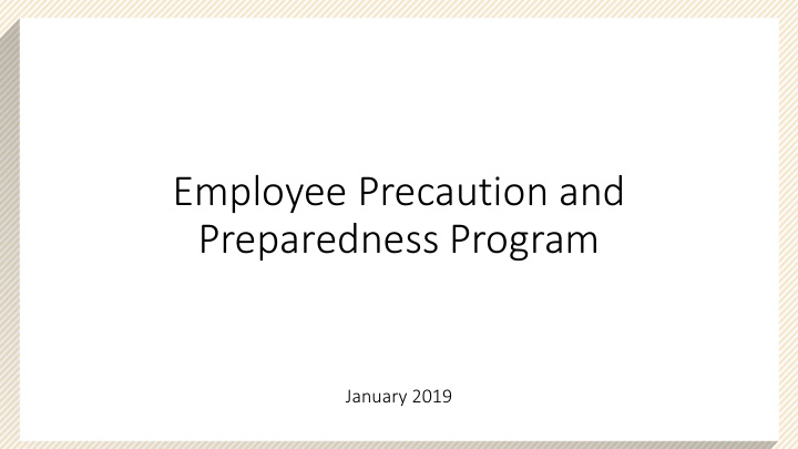 employee precaution and preparedness program