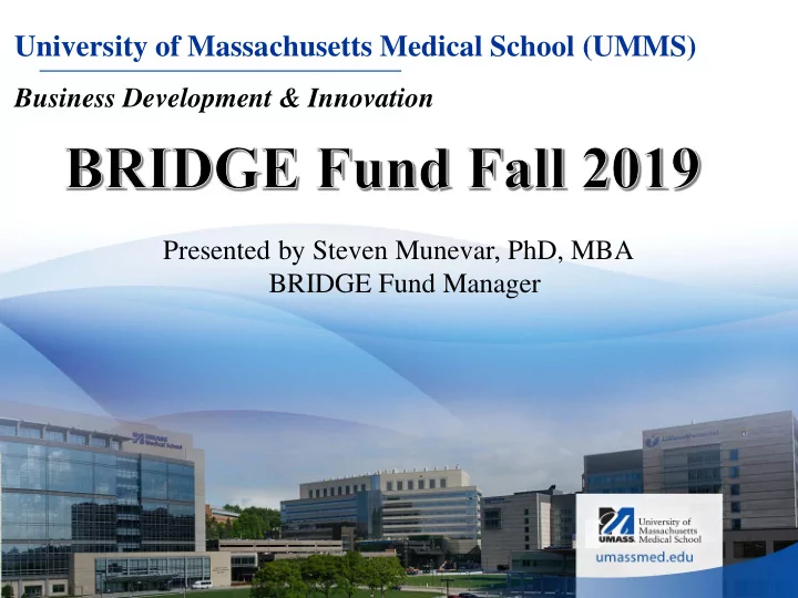 university of massachusetts medical school umms