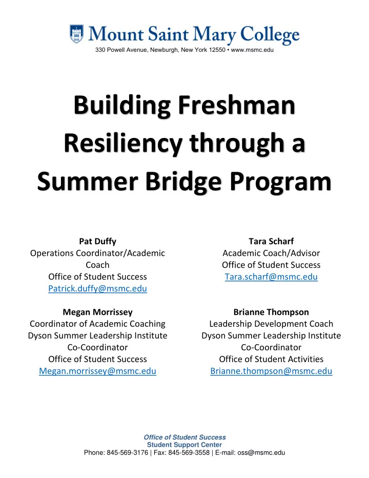 resiliency through a
