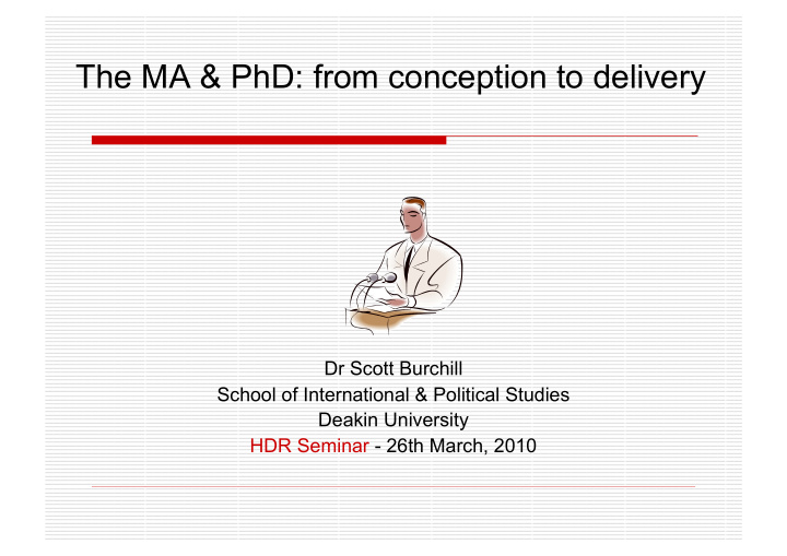 the ma amp phd from conception to delivery