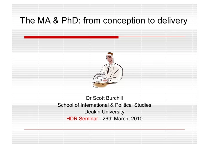 the ma amp phd from conception to delivery