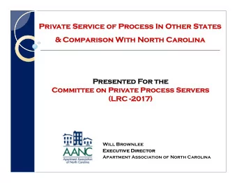 Pr  Priv  ivat  ate Ser  e Service of Pr  ice of Process In Ot  ocess In Other S  her Stat  ates