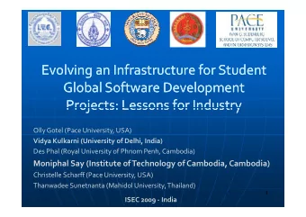 Evolving an Infrastructure for Student  Evolving an Infrastructure for Student  Global Software