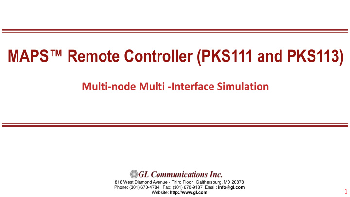 maps remote controller pks111 and pks113