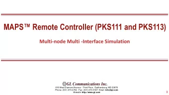MAPS Remote Controller (PKS111 and PKS113 )  Multi-node Multi -Interface Simulation  818 West