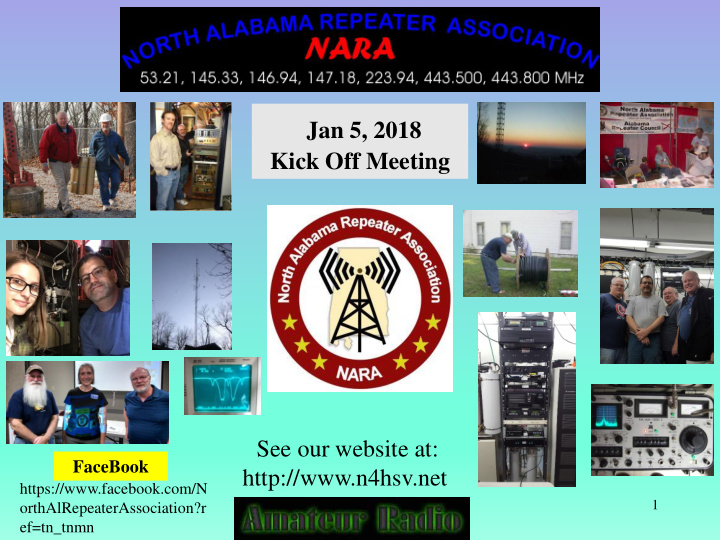 jan 5 2018 kick off meeting see our website at