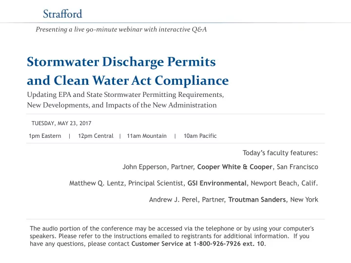 stormwater discharge permits and clean water act